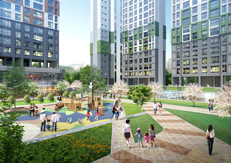 동양라파크 사당 조감도_중앙광장1BL